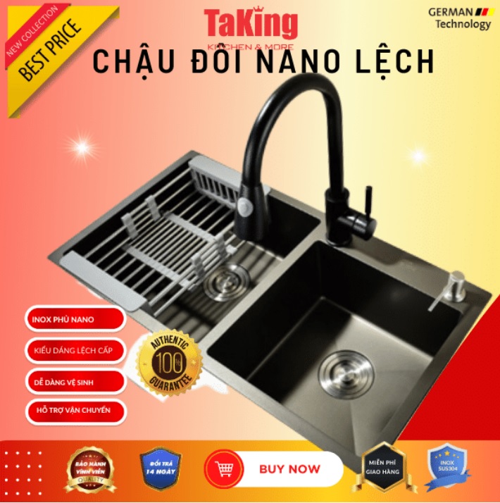 CHẬU ĐÔI NANO LỆCH CAO CẤP TAKING