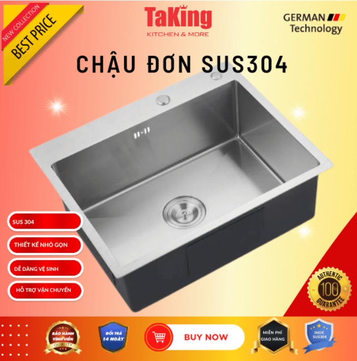 CHẬU ĐƠN INOX 304 TAKING