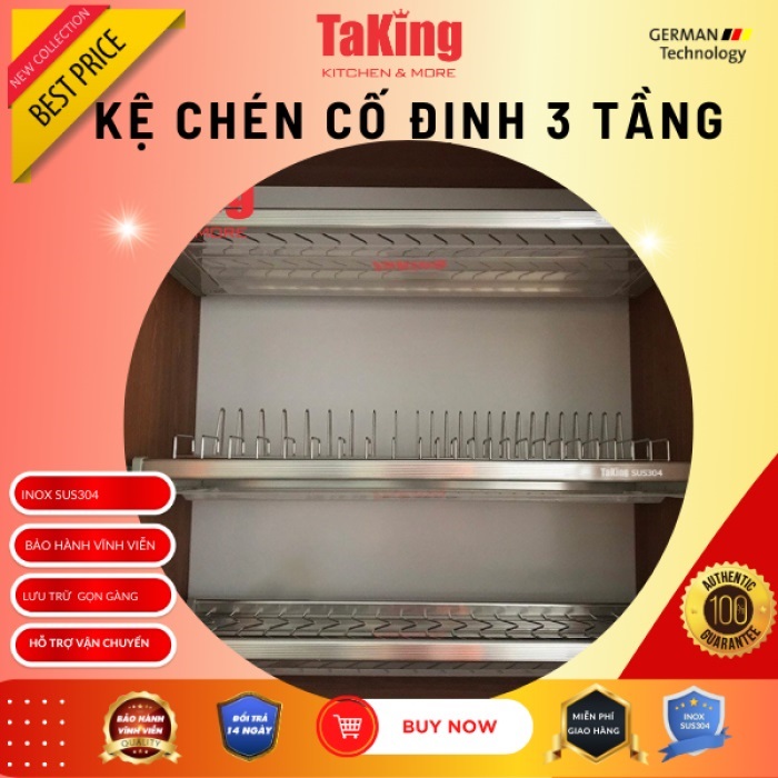 KỆ CHÉN BÁT CỐ ĐỊNH 3 TẦNG 900 TAKING