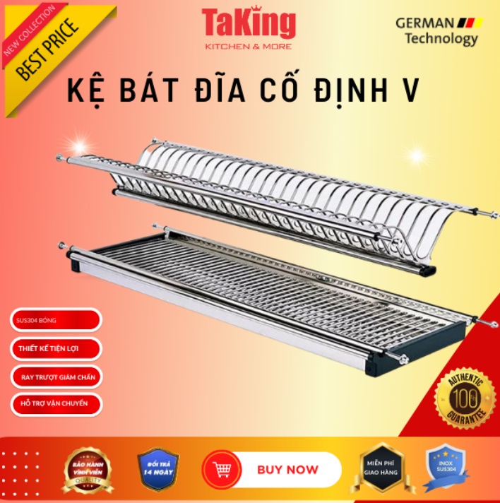 KỆ BÁT ĐĨA CỐ ĐỊNH CHỮ V 2 TẦNG 900 TAKING