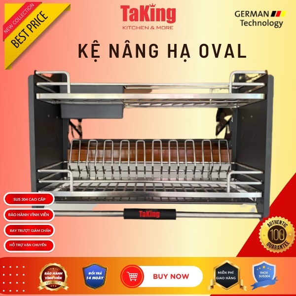 KỆ BÁT ĐĨA NÂNG HẠ OVAL SUS304 900 TAKING